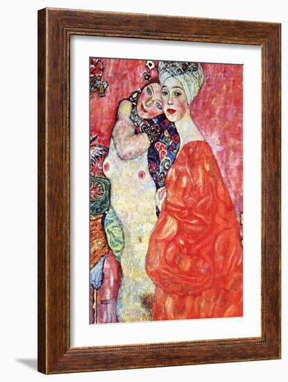 The Girlfriends-Gustav Klimt-Framed Art Print