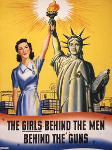 The Girls Behind the Men Behind the Guns…, WWII Poster
