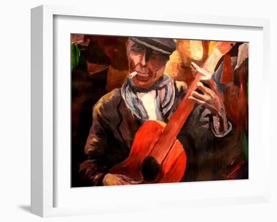 The Gitarrero - The Guitar Player-Markus Bleichner-Framed Art Print