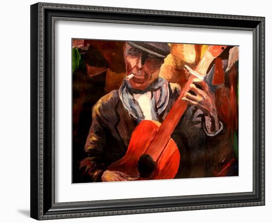 The Gitarrero - The Guitar Player-Markus Bleichner-Framed Art Print