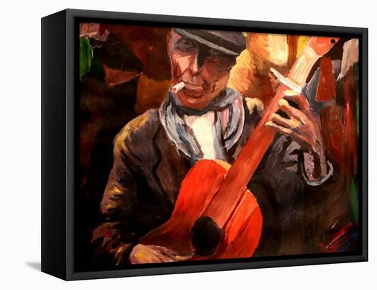 The Gitarrero - The Guitar Player-Markus Bleichner-Framed Stretched Canvas