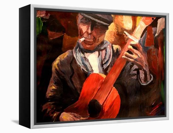 The Gitarrero - The Guitar Player-Markus Bleichner-Framed Stretched Canvas