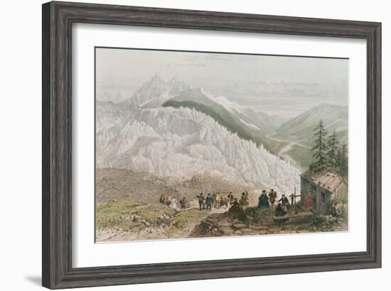The Glacier and the Chamonix Valley, Engraved by Adolphe Bayot (1810-66) Mid 19th Century-Felix Benoist-Framed Giclee Print