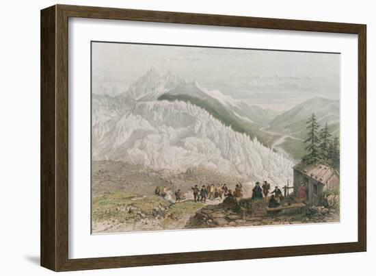 The Glacier and the Chamonix Valley, Engraved by Adolphe Bayot (1810-66) Mid 19th Century-Felix Benoist-Framed Giclee Print