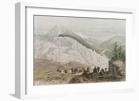 The Glacier and the Chamonix Valley, Engraved by Adolphe Bayot (1810-66) Mid 19th Century-Felix Benoist-Framed Giclee Print