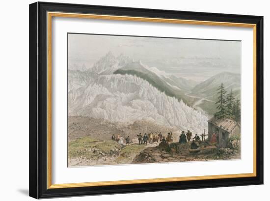 The Glacier and the Chamonix Valley, Engraved by Adolphe Bayot (1810-66) Mid 19th Century-Felix Benoist-Framed Giclee Print