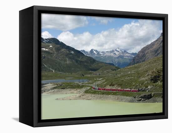 The Glacier Express Train Near St. Moritz, Canton Graubunden, Swiss Alps, Swiitzerland, Europe-Angelo Cavalli-Framed Premier Image Canvas