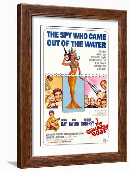 The Glass Bottom Boat, with Edward Andrews, Doris Day, Arthur Godfrey, and Rod Taylor, 1966-null-Framed Premium Giclee Print