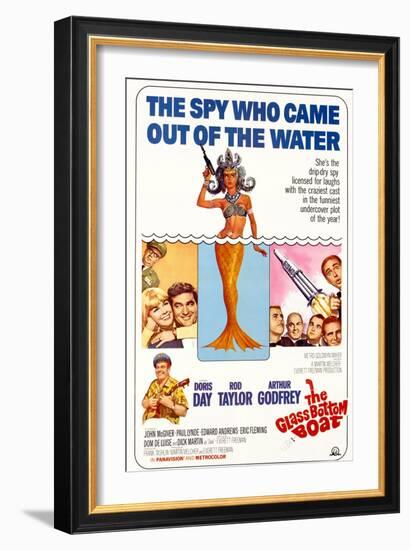 The Glass Bottom Boat, with Edward Andrews, Doris Day, Arthur Godfrey, and Rod Taylor, 1966-null-Framed Art Print