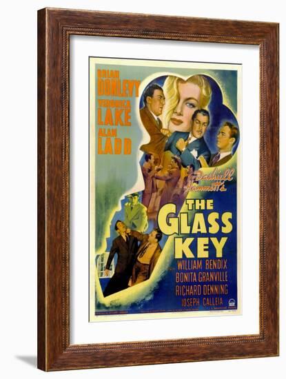 The Glass Key, William Bendix, Veronica Lake, Brian Donlevy, Alan Ladd, 1942-null-Framed Premium Giclee Print