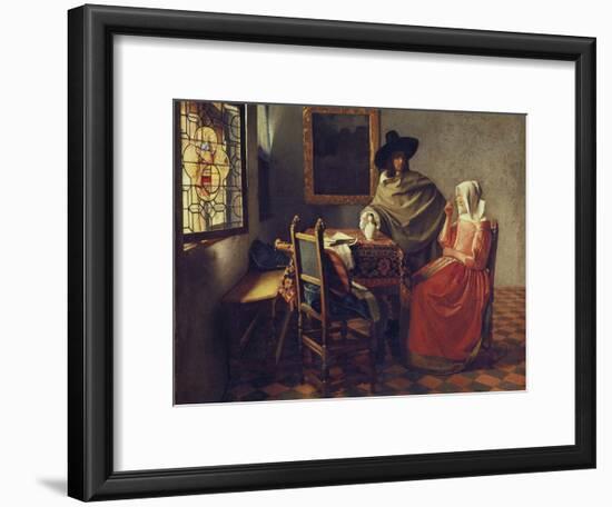 The Glass of Wine, about 1660/61-Johannes Vermeer-Framed Giclee Print