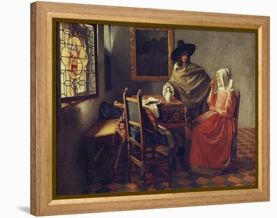 The Glass of Wine, about 1660/61-Johannes Vermeer-Framed Premier Image Canvas