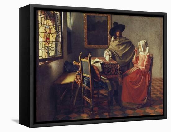 The Glass of Wine, about 1660/61-Johannes Vermeer-Framed Premier Image Canvas