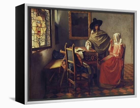 The Glass of Wine, about 1660/61-Johannes Vermeer-Framed Premier Image Canvas