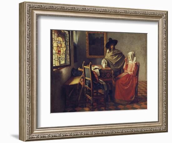 The Glass of Wine, about 1660/61-Johannes Vermeer-Framed Giclee Print