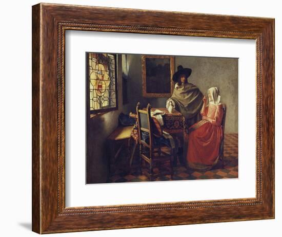 The Glass of Wine, about 1660/61-Johannes Vermeer-Framed Giclee Print