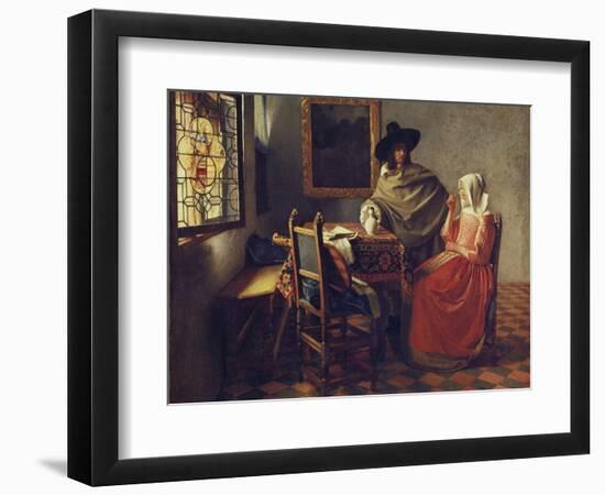 The Glass of Wine, about 1660/61-Johannes Vermeer-Framed Giclee Print
