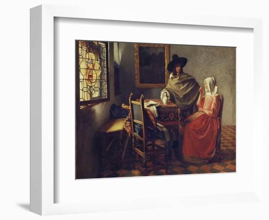 The Glass of Wine, about 1660/61-Johannes Vermeer-Framed Giclee Print