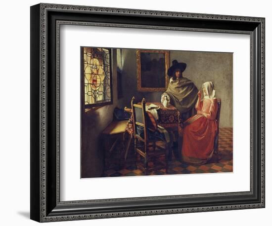 The Glass of Wine, about 1660/61-Johannes Vermeer-Framed Giclee Print