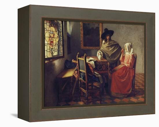 The Glass of Wine, C.1658-1660-Johannes Vermeer-Framed Premier Image Canvas