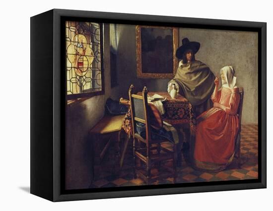 The Glass of Wine, C.1658-1660-Johannes Vermeer-Framed Premier Image Canvas