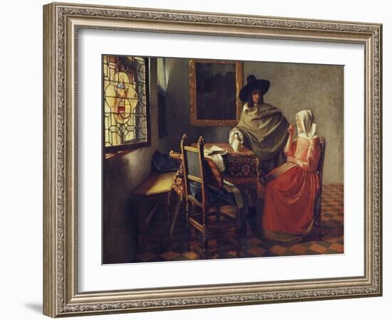 The Glass of Wine, C.1658-1660-Johannes Vermeer-Framed Giclee Print