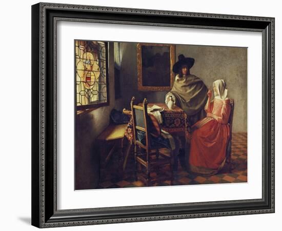 The Glass of Wine, C.1658-1660-Johannes Vermeer-Framed Giclee Print