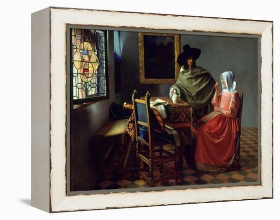 The Glass of Wine, Ca 1661-Johannes Vermeer-Framed Premier Image Canvas