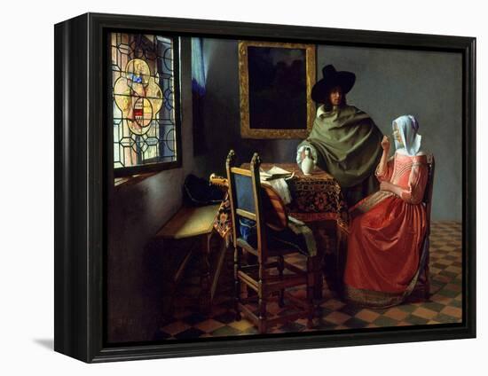 The Glass of Wine, Ca 1661-Johannes Vermeer-Framed Premier Image Canvas