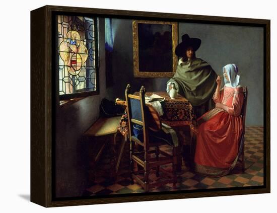 The Glass of Wine, Ca 1661-Johannes Vermeer-Framed Premier Image Canvas