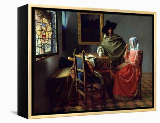 The Glass of Wine, Ca 1661-Johannes Vermeer-Framed Premier Image Canvas