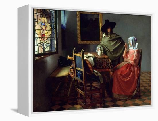 The Glass of Wine, Ca 1661-Johannes Vermeer-Framed Premier Image Canvas