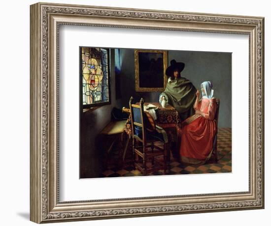 The Glass of Wine, Ca 1661-Johannes Vermeer-Framed Giclee Print