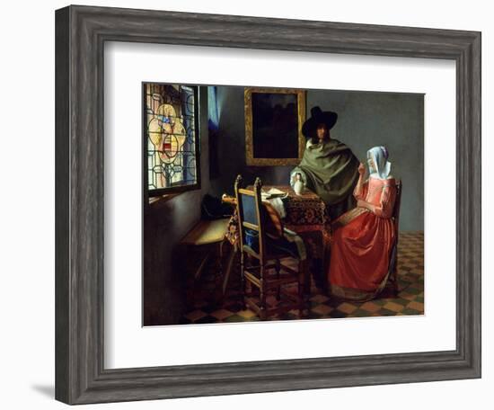 The Glass of Wine, Ca 1661-Johannes Vermeer-Framed Giclee Print