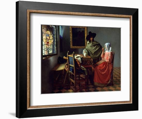 The Glass of Wine, Ca 1661-Johannes Vermeer-Framed Giclee Print