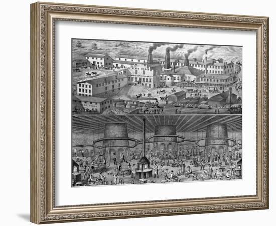 The Glassworks of J. H. Hobbs, Brockunier, and Co., Wheeling, West Virginia-null-Framed Giclee Print