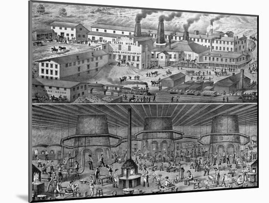 The Glassworks of J. H. Hobbs, Brockunier, and Co., Wheeling, West Virginia-null-Mounted Giclee Print