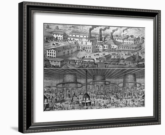 The Glassworks of J. H. Hobbs, Brockunier, and Co., Wheeling, West Virginia-null-Framed Giclee Print