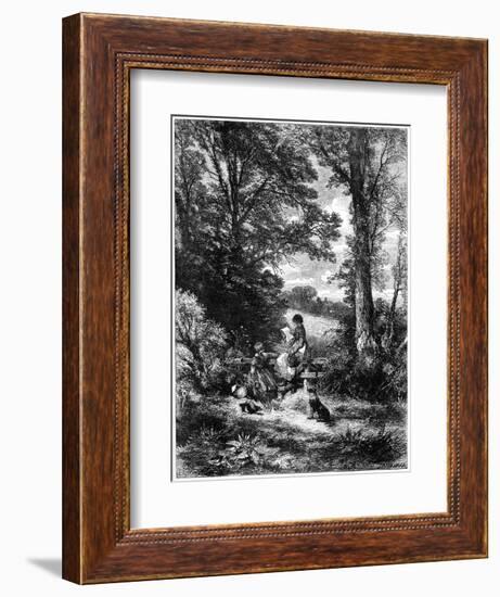 The Gleaners at the Stile, C1930S-Birket Foster-Framed Giclee Print