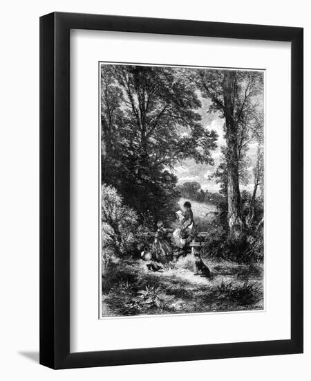 The Gleaners at the Stile, C1930S-Birket Foster-Framed Giclee Print