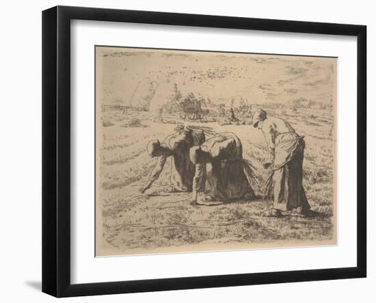 The Gleaners, C.1855 (Etching)-Jean-Francois Millet-Framed Giclee Print