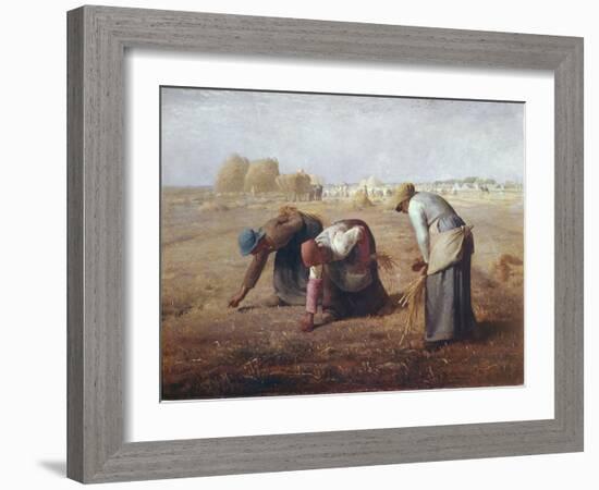 The Gleaners (Des Glaneuses Ou Les Glaneuses)-Jean-François Millet-Framed Art Print