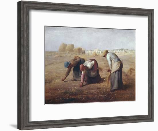 The Gleaners (Des Glaneuses Ou Les Glaneuses)-Jean-François Millet-Framed Art Print