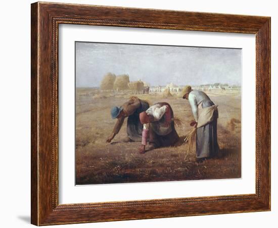 The Gleaners (Des Glaneuses Ou Les Glaneuses)-Jean-François Millet-Framed Art Print