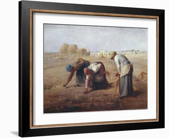 The Gleaners (Des Glaneuses Ou Les Glaneuses)-Jean-François Millet-Framed Art Print