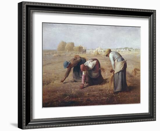 The Gleaners (Des Glaneuses Ou Les Glaneuses)-Jean-François Millet-Framed Art Print