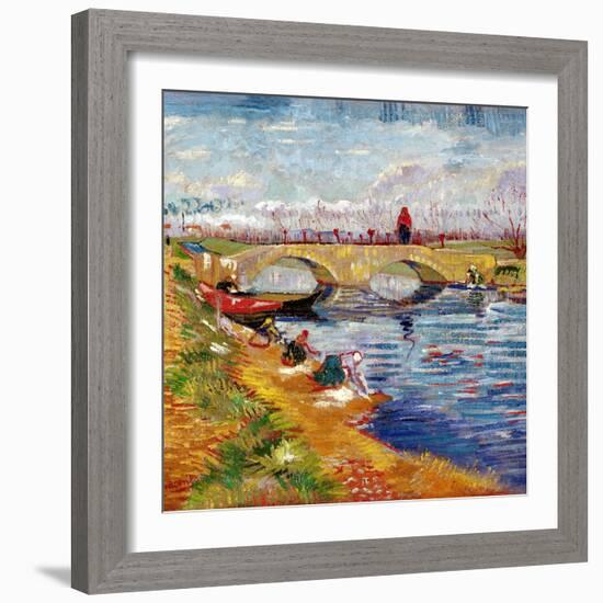 The Gleize Bridge over the Vigneyret Canal, Near Arles-Vincent van Gogh-Framed Giclee Print