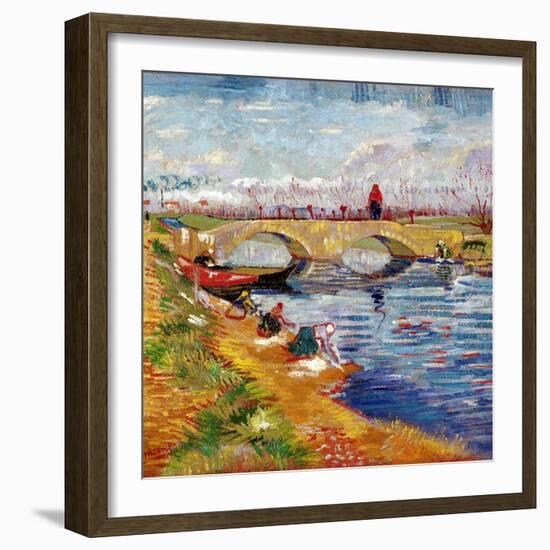 The Gleize Bridge over the Vigneyret Canal, Near Arles-Vincent van Gogh-Framed Giclee Print