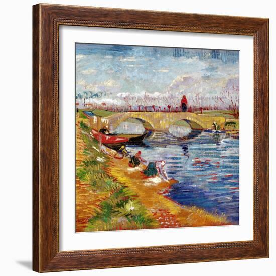 The Gleize Bridge over the Vigneyret Canal, Near Arles-Vincent van Gogh-Framed Giclee Print