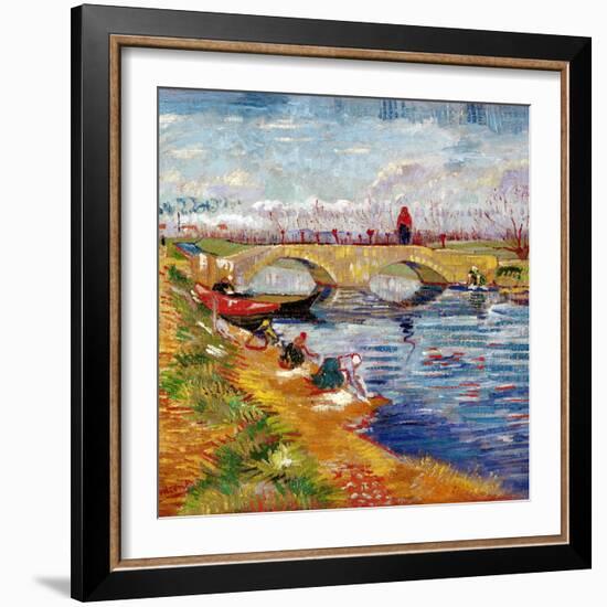 The Gleize Bridge over the Vigneyret Canal, Near Arles-Vincent van Gogh-Framed Giclee Print